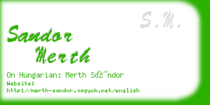 sandor merth business card